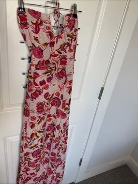 Sincerely Jules Pink Floral Strapless Maxi Dress